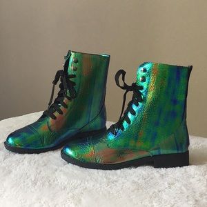 Dolls Kill N.Y.L.A Mermaid Tears Combat Boots